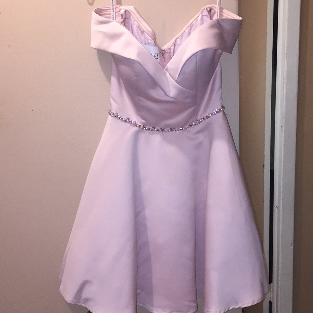 Morilee blush short flowy dress